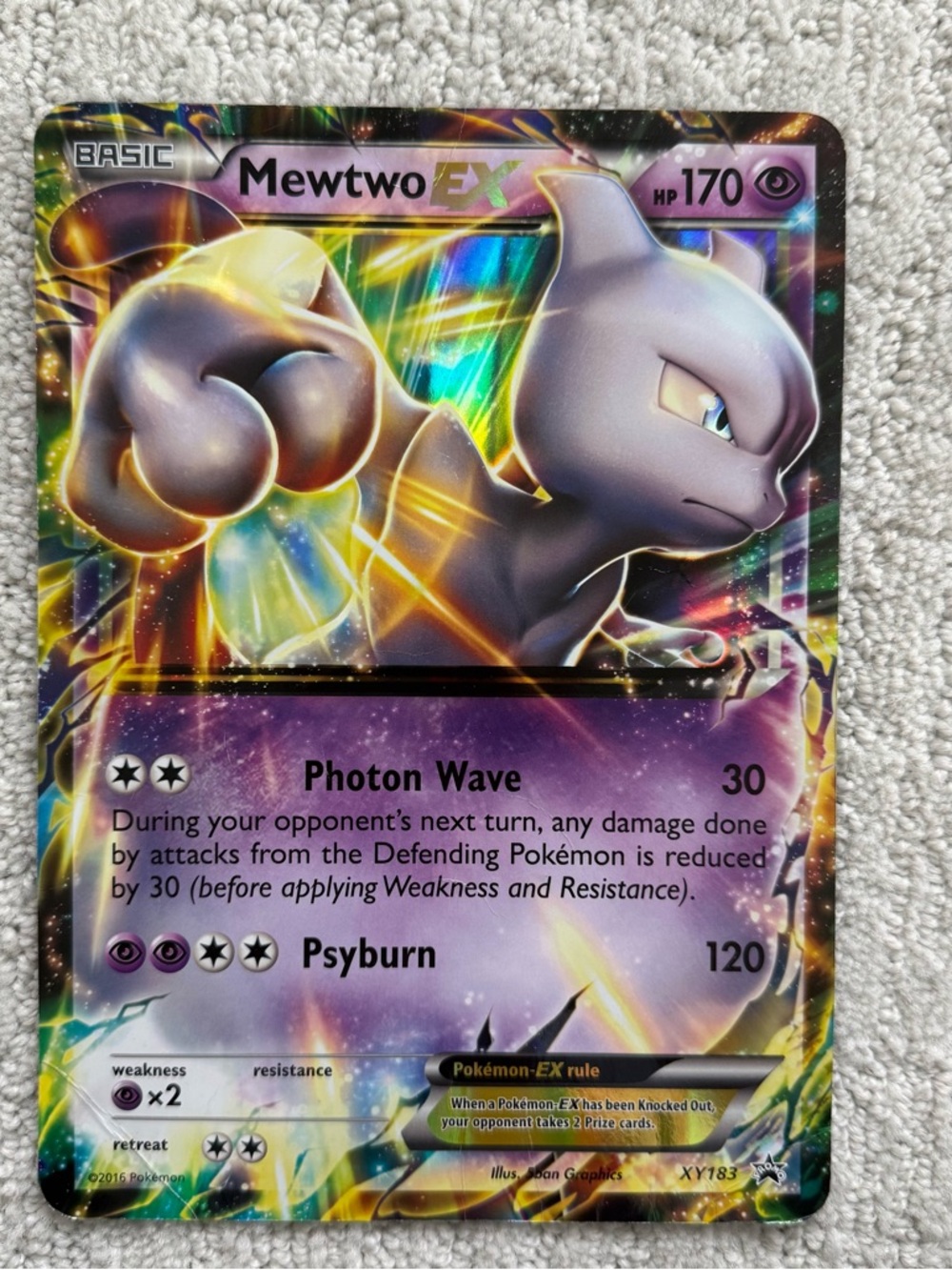 Mewtwo EX Holographic Pokémon Card - Psychic Purple JUMBO CARD